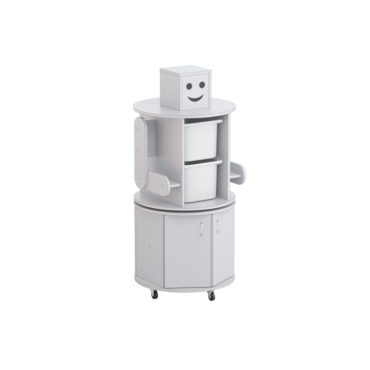 Тумба поворотная Робот-Робик (серый/белый) - «globural.ru» - Рузаевка