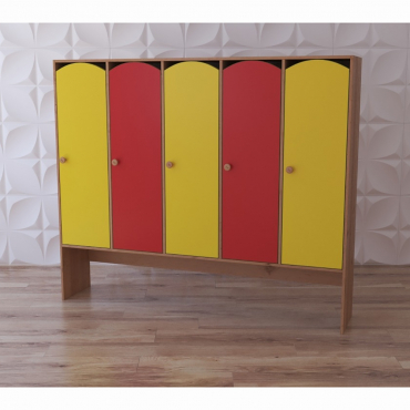 Шкаф 5-секционный с нишей под скамью "Яркое детство" - «globural.ru» - Рузаевка