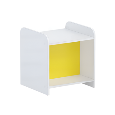 Стеллаж для пособий 6 (белый/желтый)  - «globural.ru» - Рузаевка