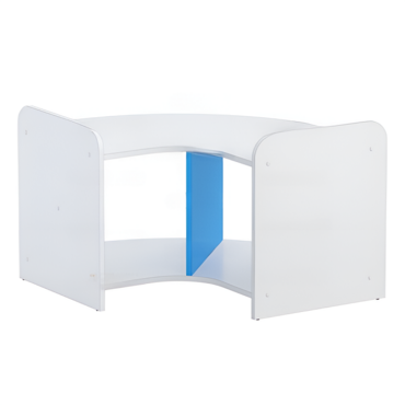 Стеллаж для пособий 7 (белый/синий)  - «globural.ru» - Рузаевка