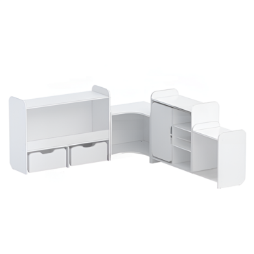 Набор стеллажей для игрушек и пособий "Росток" (белый) - «globural.ru» - Рузаевка