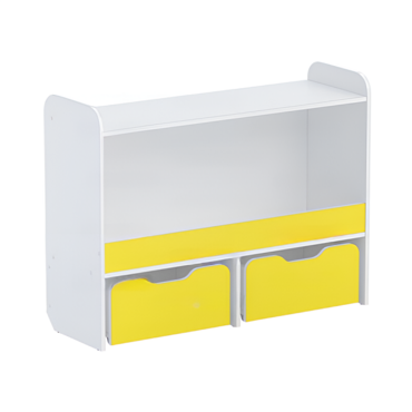 Стеллаж для игрушек и пособий "Росток 1" (белый/желтый) - «globural.ru» - Рузаевка