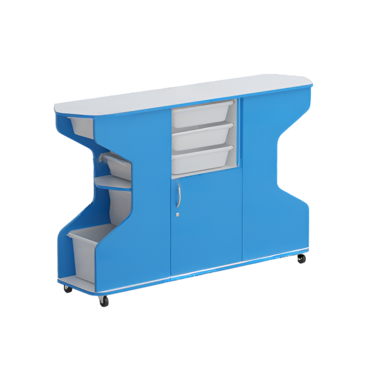 Стеллаж Робик 002 (синий/белый) - «globural.ru» - Рузаевка