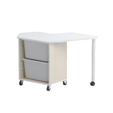 Стол детский правый Робик 002 (дуб молочный/белый) - «globural.ru» - Рузаевка