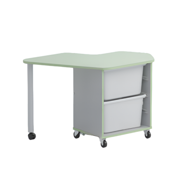 Стол детский левый Робик 002 (серый/фисташковый)  - «globural.ru» - Рузаевка