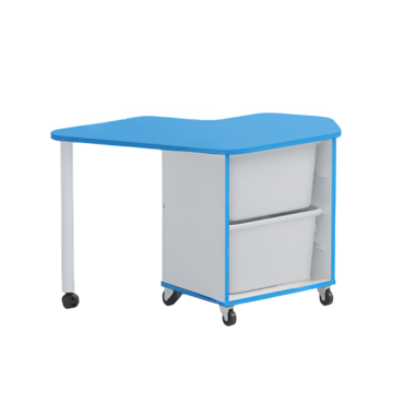 Стол детский левый Робик 002 (белый/синий) - «globural.ru» - Рузаевка