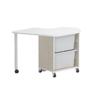 Стол детский левый Робик 002 (дуб молочный/белый) - «globural.ru» - Рузаевка