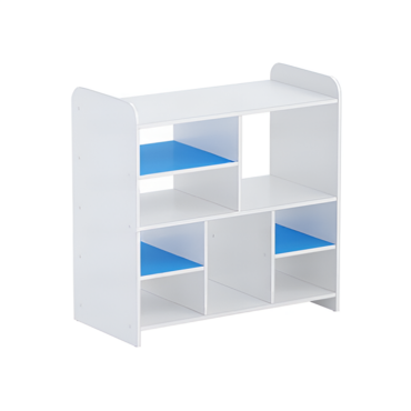 Стеллаж для пособий 2 (белый/синий) - «globural.ru» - Рузаевка