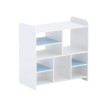 Стеллаж для пособий 2 (белый/прибрежный синий)  - «globural.ru» - Рузаевка