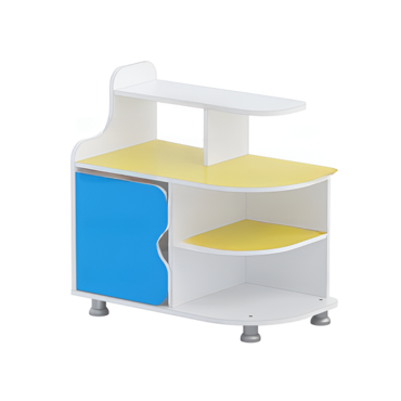 Тумба для пособий (белый/желтый/синий) - «globural.ru» - Рузаевка