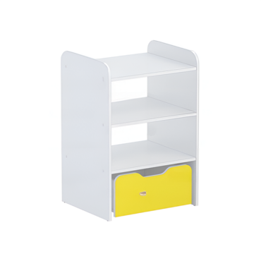 Стеллаж для пособий 5 (белый/желтый) - «globural.ru» - Рузаевка