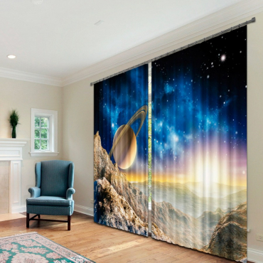 Комплект светонепроницаемых штор "Космическая история" - «globural.ru» - Рузаевка