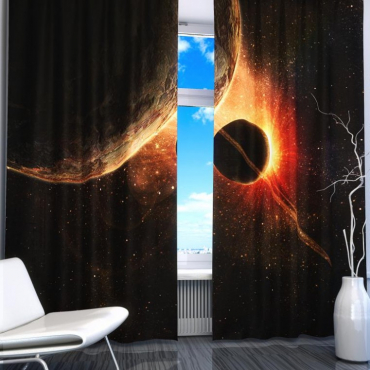 Комплект светонепроницаемых штор "Планеты" - «globural.ru» - Рузаевка