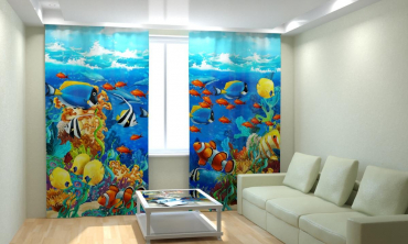 Комплект светонепроницаемых штор "Рыбки" - «globural.ru» - Рузаевка